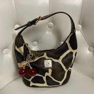 Dooney & Bourke Brown Giraffe-Print Leather Hobo Bag